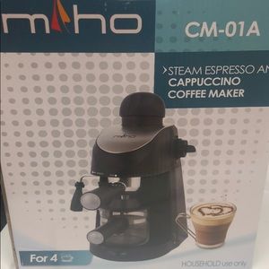 Steam espresso and cappuccino coffee maker